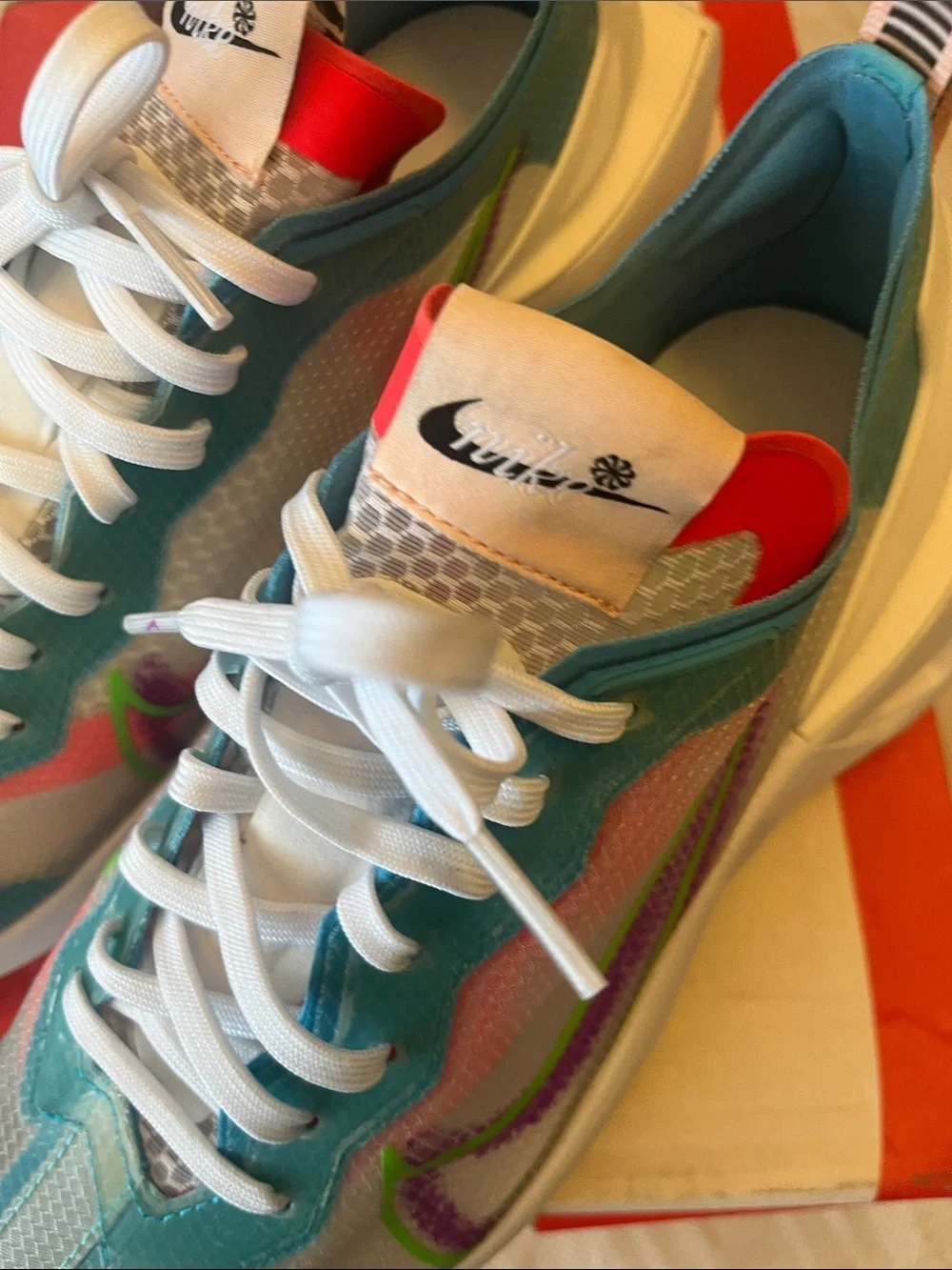 Nike Teal Multicolor React-Style Sneakers